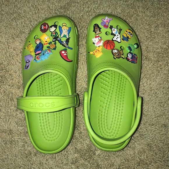 lime green crocs women's